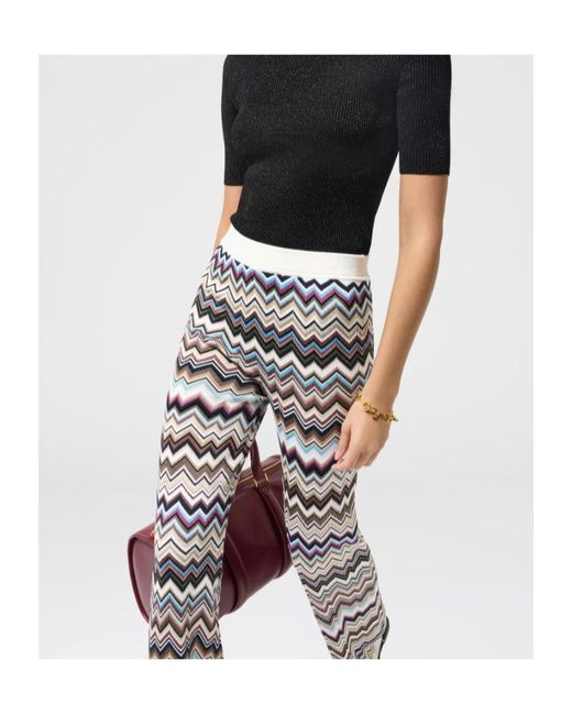 Missoni White Zigzag-Knit Trousers