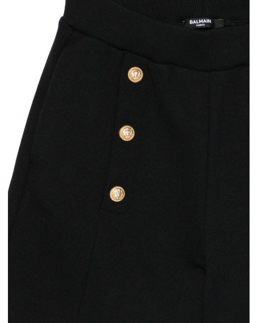 Balmain Black Cotton Button Shorts