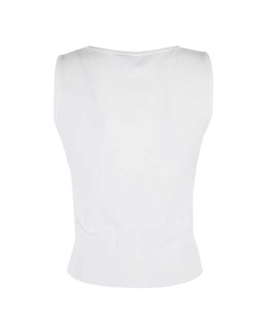 Roberto Collina White Fine-Knit Tank Top
