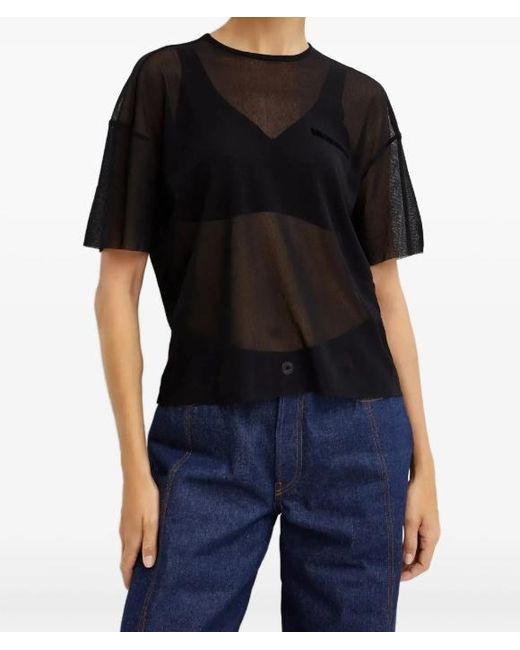 Jean Paul Gaultier Black Short-Sleeves Tulle T-Shirt