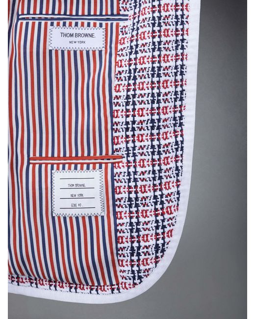 Thom Browne Purple Check-Pattern Buttoned Tweed Jacket