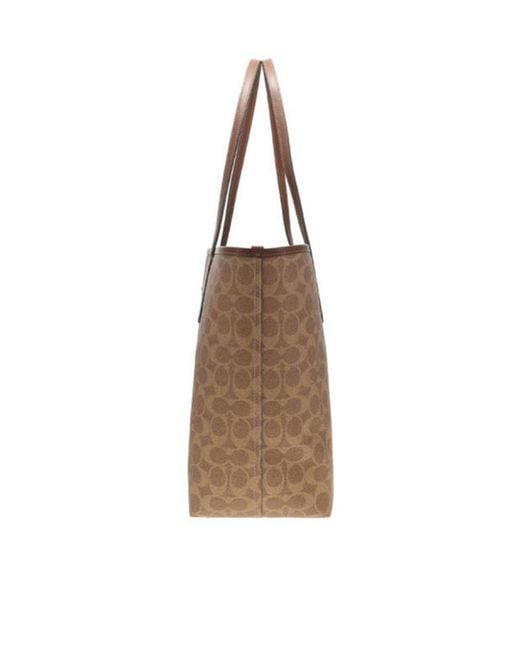 COACH Brown Logo Pattern Tote Bag