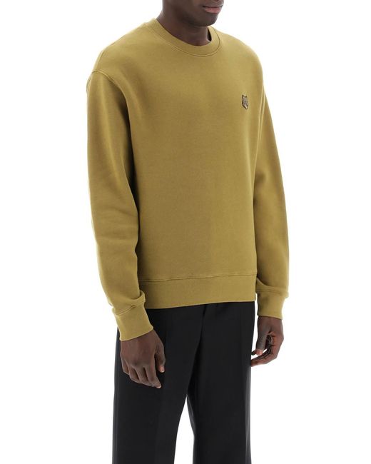 Maison Kitsuné Green Maison Kitsuné Fox Head Patch Crewneck Sweatshirt for men