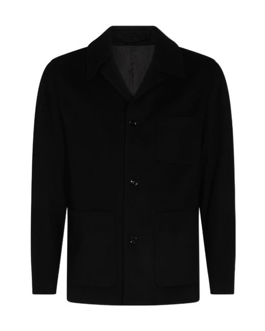 Lardini Black Patch-Pocket Cashmere Jacket for men