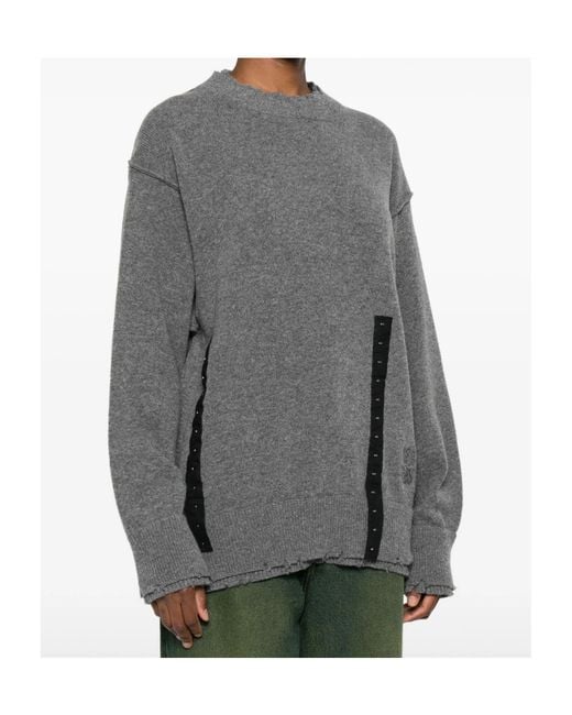 FEDERICO CINA Gray Raw-Edge Sweater