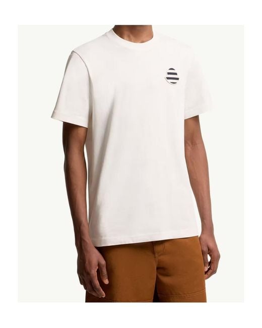 Moncler White Logo Patch Crewneck T-Shirt for men