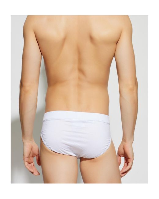 DSquared² White Logo Briefs for men