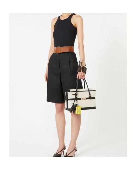 Max Mara Natural Small Margaux Lock Tote Bag