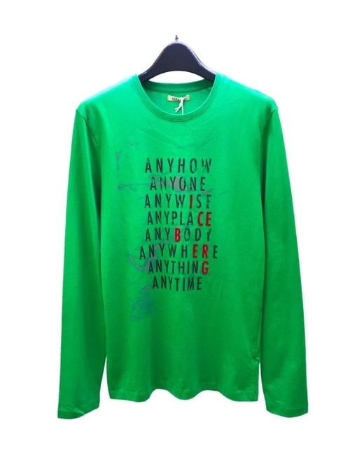 Iceberg Green T-Shirt With Round Neck And Long Sleeves for men