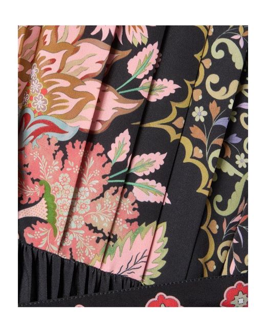 LaDoubleJ Red Accordion Floral-Print Maxi Dress