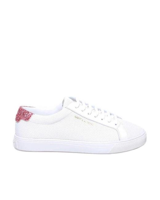 Saint Laurent White Low-Strapped Casual Sneakers