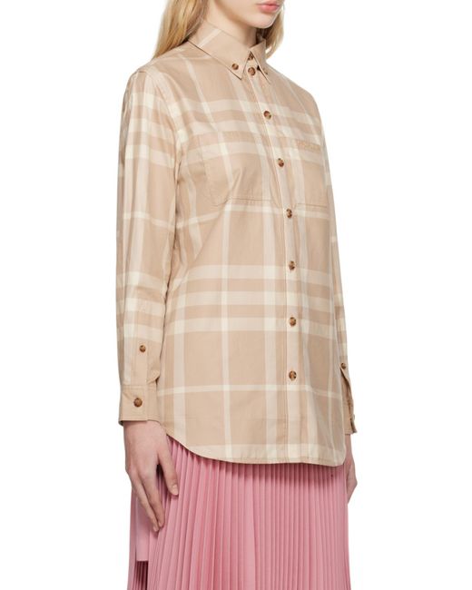 Burberry Natural Button-Up Checked Shirt