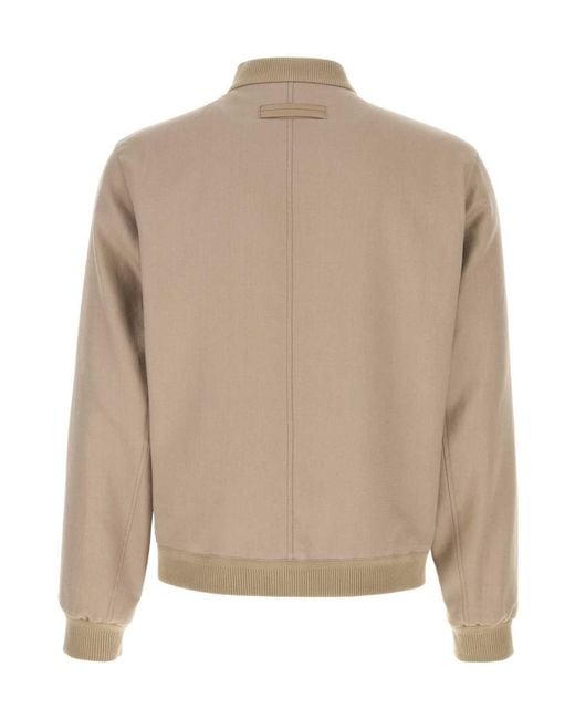 Zegna Natural Zip-Up Bomber Jacket for men