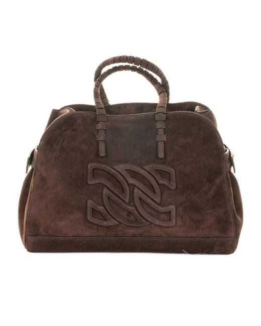 Casadei Brown Park Avenue Velour Bag