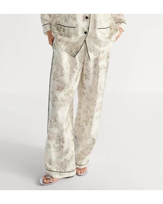 Dior White Floral Print Pyjama Pants