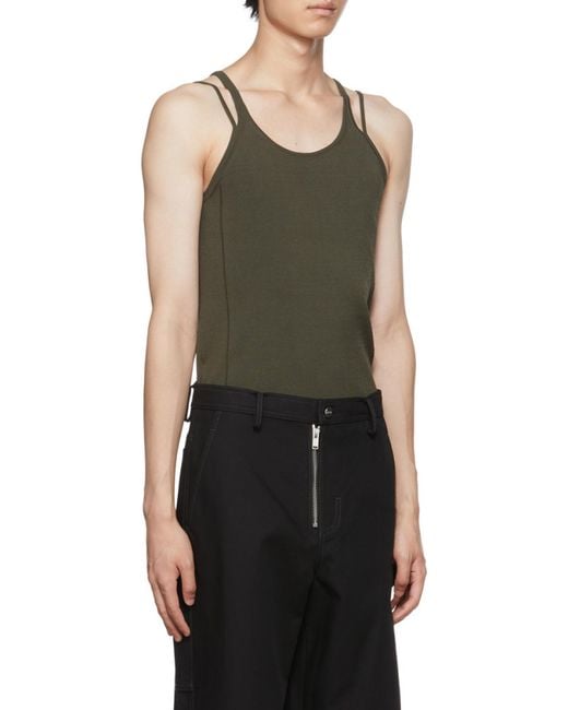 Dion Lee Black Density Double-Strap Tank Top for men