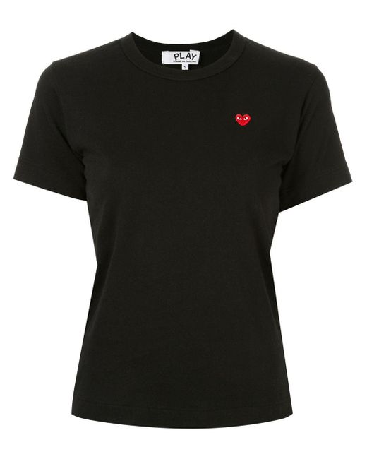 COMME DES GARÇONS PLAY Black Logo-Patch T-Shirt