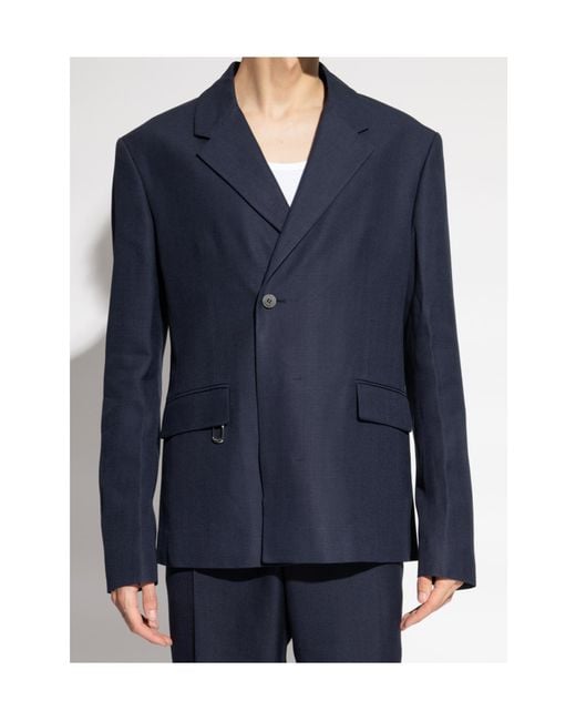 Jacquemus Blue Buttoned Blazer for men