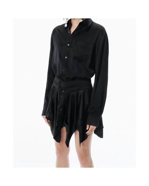 Alexander Wang Black T By Pre-Styled Double Shirt Dress