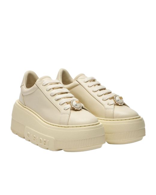 Casadei Natural Nexus Pearl Low-Top Sneakers