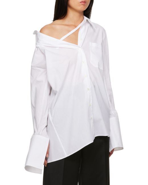 Ann Demeulemeester White Long-Sleeved Button-Up Shirt
