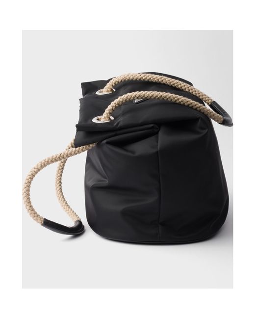 Prada Black Mariner Medium Re-Nylon Tote Bag for men