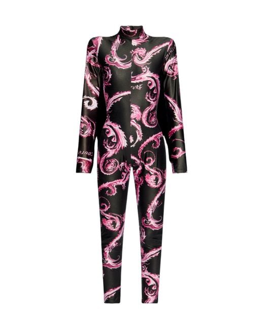 Versace Jeans Red Chromo Couture-Print Jumpsuit