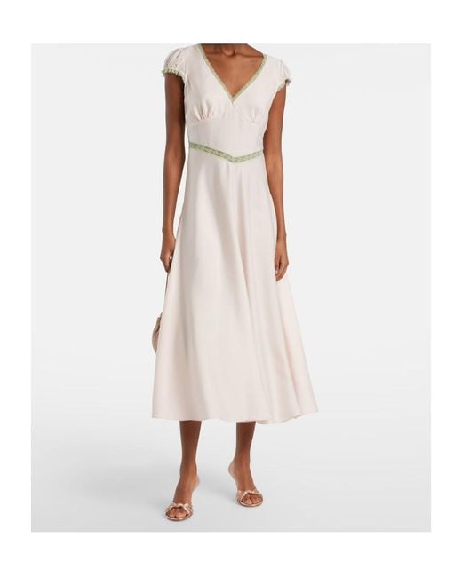 Posse Multicolor Perla Lace-Trimmed Midi Dress