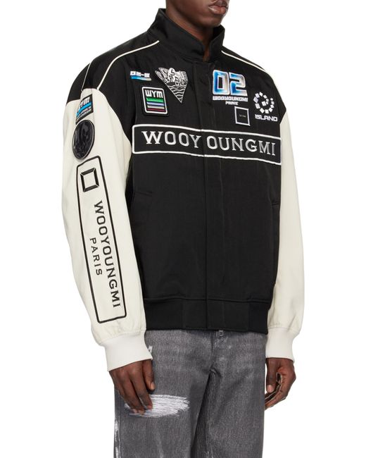 Wooyoungmi Black Long-Sleeved Zipper Casual Jacket for men
