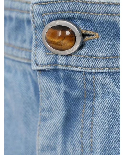 Christopher Esber Blue Denim Shorts With Belt Loops