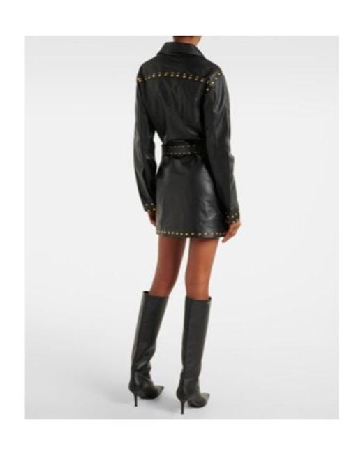 Dodo Bar Or Black Ics Studded Leather Minidress