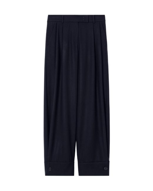 GIORGIO ARMANI X ALANUI Blue Giorgio Armani For Alanui Pure Virgin Wool Trousers With Pleats