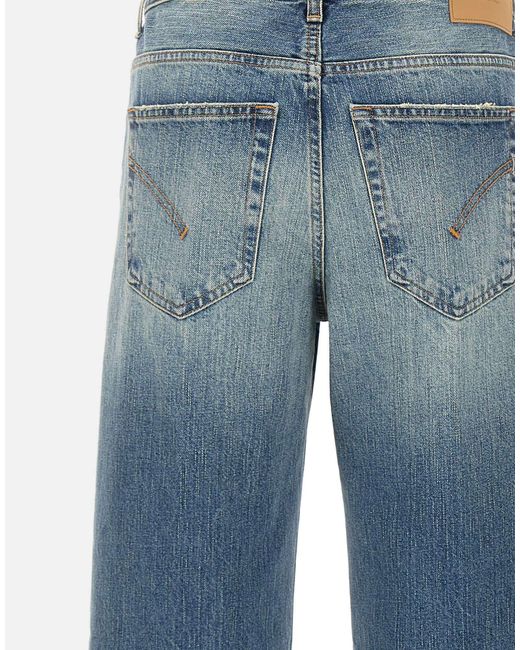 Dondup Blue Jacklyn Distressed High-Waisted Jeans