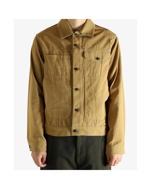Junya Watanabe Yellow Panelled Trucker Jacket for men