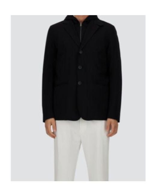Herno Blue Hooded Jersey Blazer for men