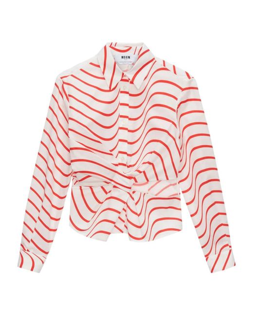 MSGM Pink Printed Blouse