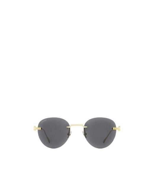 Cartier White Round Frame Sunglasses for men