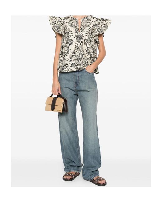 Ulla Johnson White Floral Print Cover-Up
