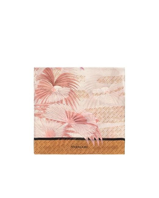 Ferragamo Pink Ferragamo Patterned Print Scarf