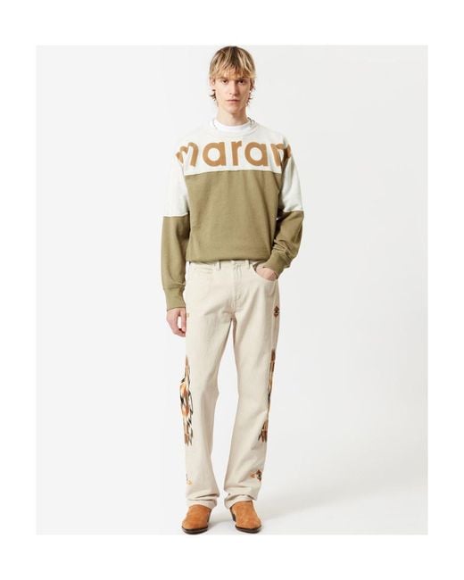 Isabel Marant Natural Two-Toned Crewneck Sweatshirt for men