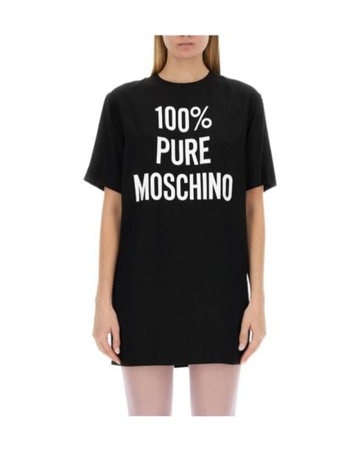 Moschino Black T-Shirt Dress With Round Neck
