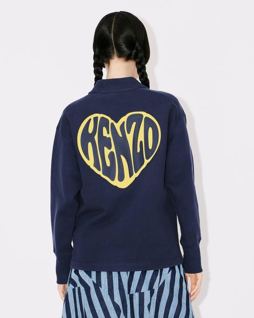 KENZO Blue Heart' Cardigan Sweatshirt