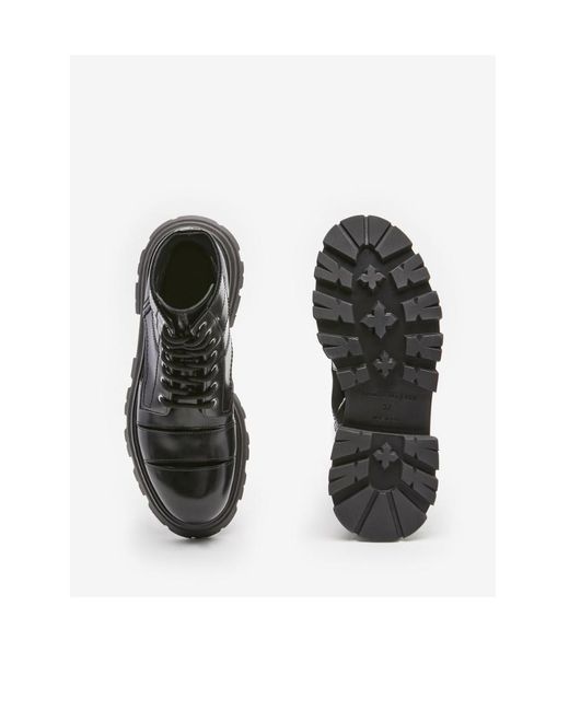 McQueen Black Lace-Up Ankle Boots