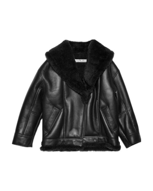 Acne Black Drop Shoulder Biker Jacket