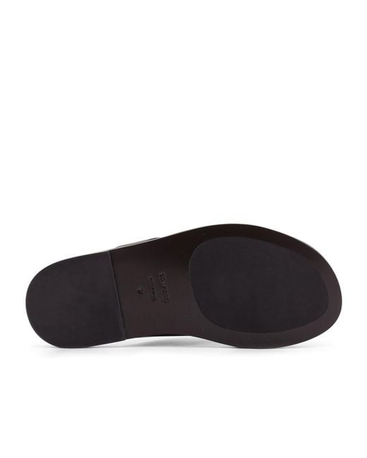 Tom Ford Brown Logo Perforated Open Toe Sandals for men