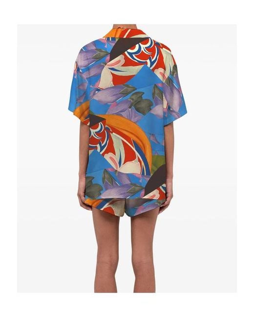 Donde Esteban Blue Printed Shorts