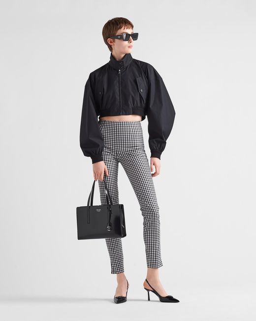 Prada Blue Stretch Gingham Check Pants