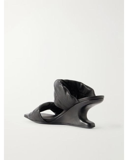 Rick Owens Black Twisted Wedge Sandals