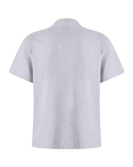 Balenciaga White Logo Printed Crewneck T-Shirt for men