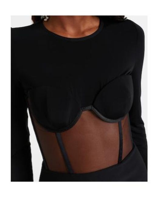 Nensi Dojaka Black Paneled Corset Dress